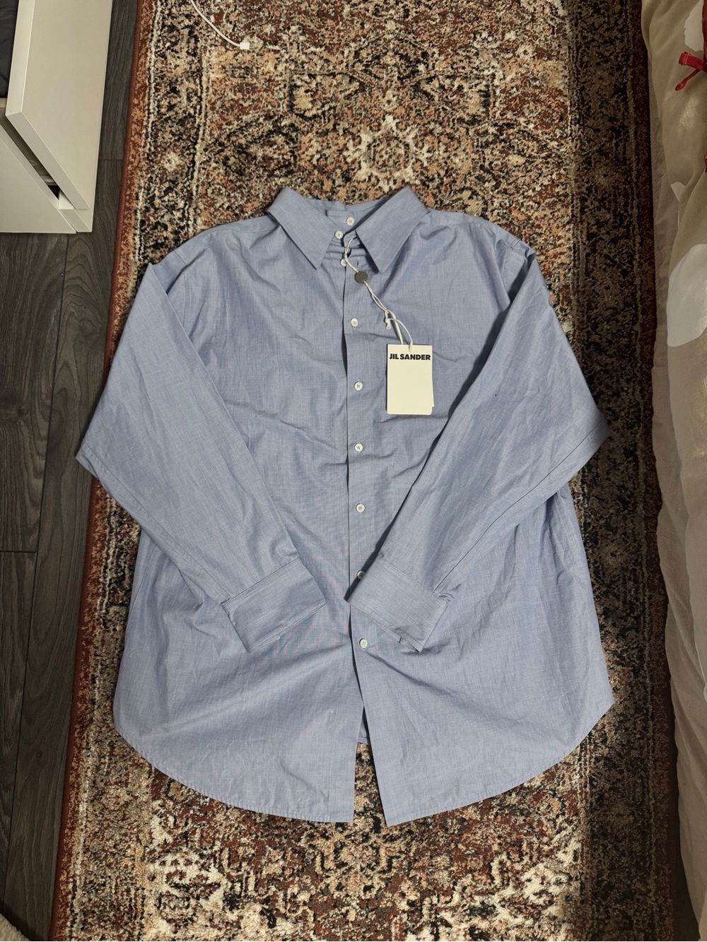 Jil Sander Men's Pale Blue Dress Shirt